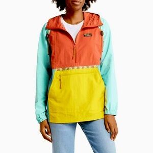LL Bean Women's Mountain Classic Anorak packable half zip XSPET